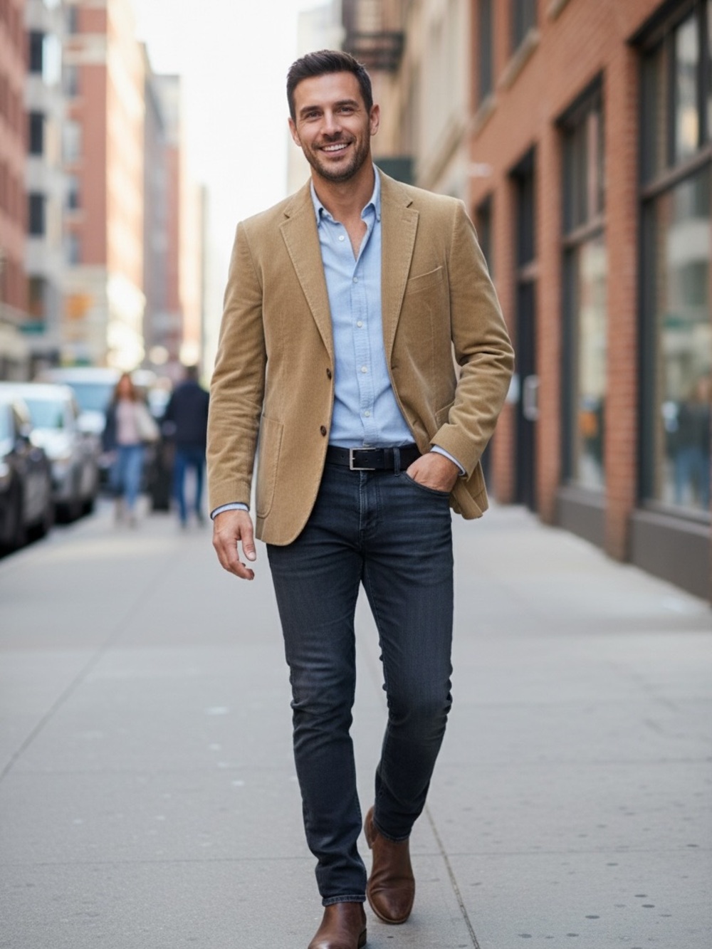 Manhattan Tan Sport Coat Blazer - Classic Tailored Style